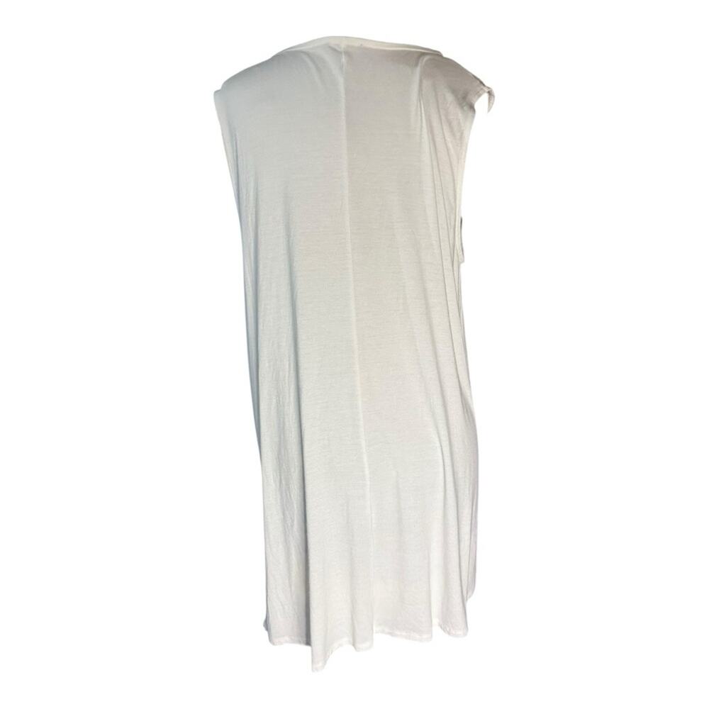 Eileen Fisher Asymmetric Tunic Tank Statement 3D Rosette Womens Size L Romantic - Picture 5 of 9